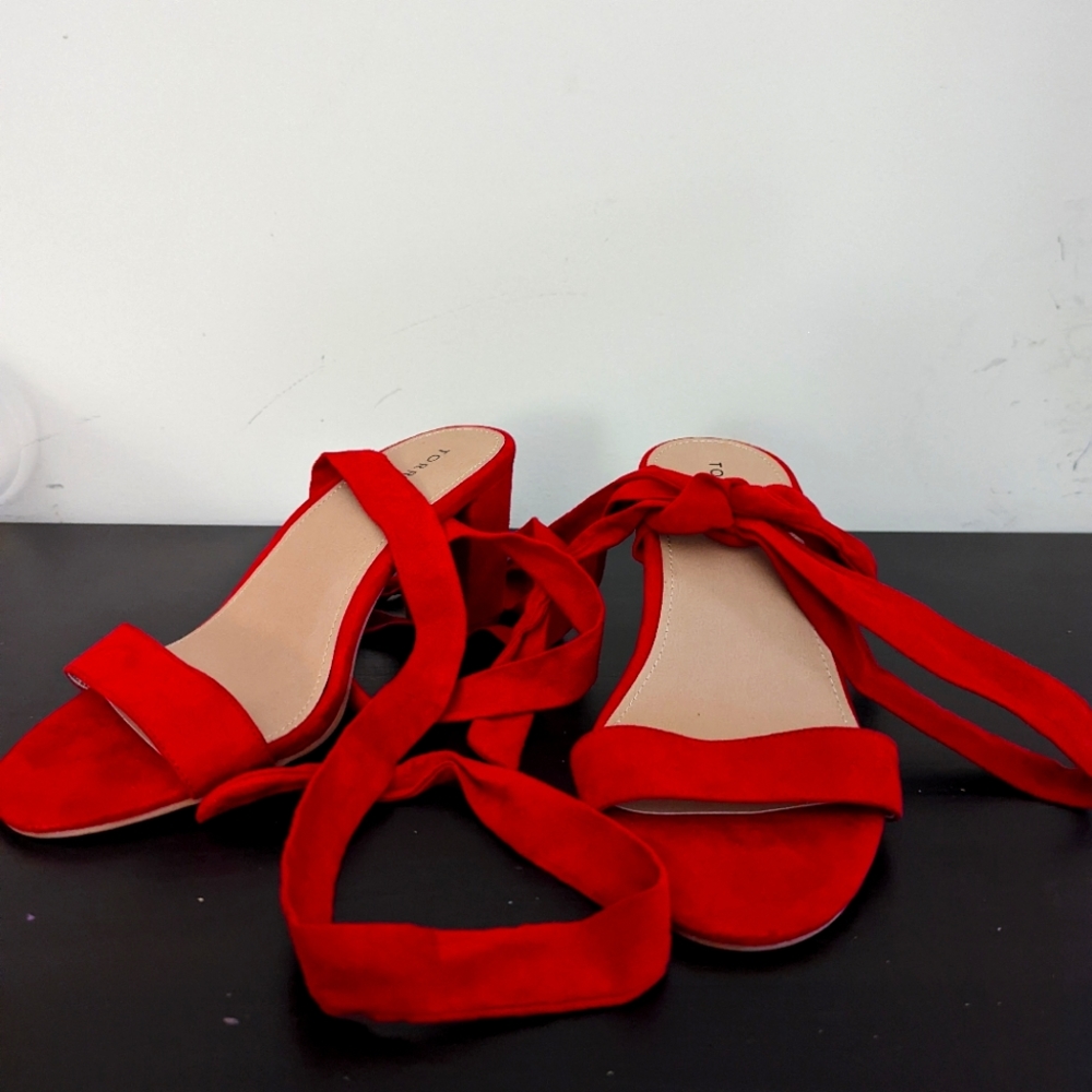 Torrid Soft Red Lace Up Heels